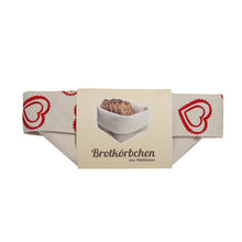 Laden Sie das Bild in den Galerie-Viewer, Brotkorb aus Halbleinen, Motiv "Herzen"