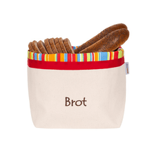 Laden Sie das Bild in den Galerie-Viewer, Brotkorb und Brottasche aus Baumwolle, Motiv "Streifen" - 25.stunden.BROT