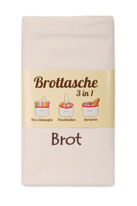 Brotkorb und Brottasche aus Bio-Baumwolle, Motiv "Brot"