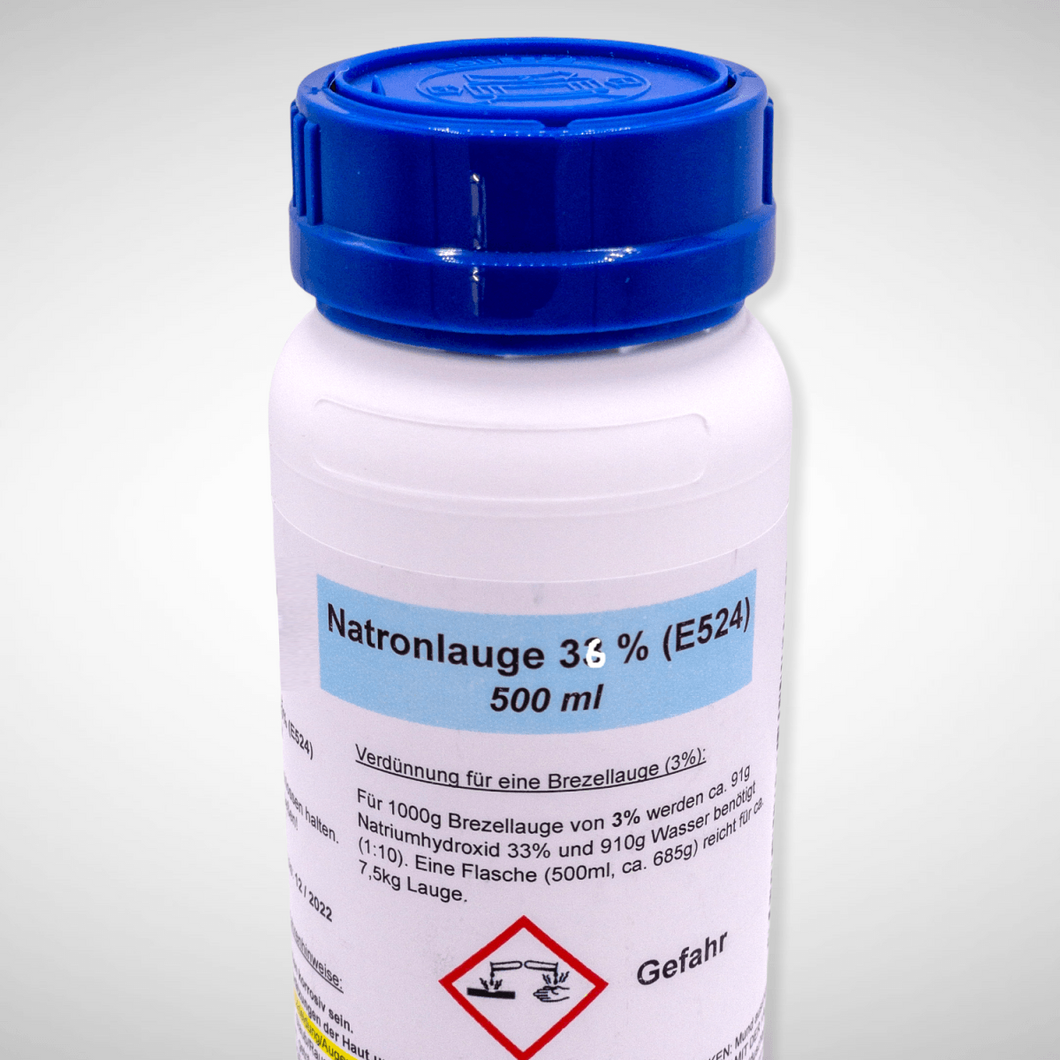 Brezellauge, Natronlauge 36% für Laugengebäck, 500 ml – 25.stunden.BROT
