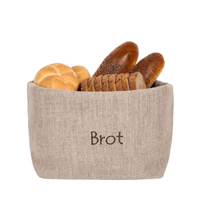 Brotkorb und Brottasche aus Leinen, Motiv