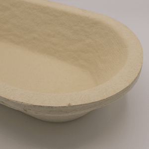 Gärkorb (Brotform, Simperl) Oval länglich aus Holzschliff, 1 Kg, 26x14 cm - 25.stunden.BROT